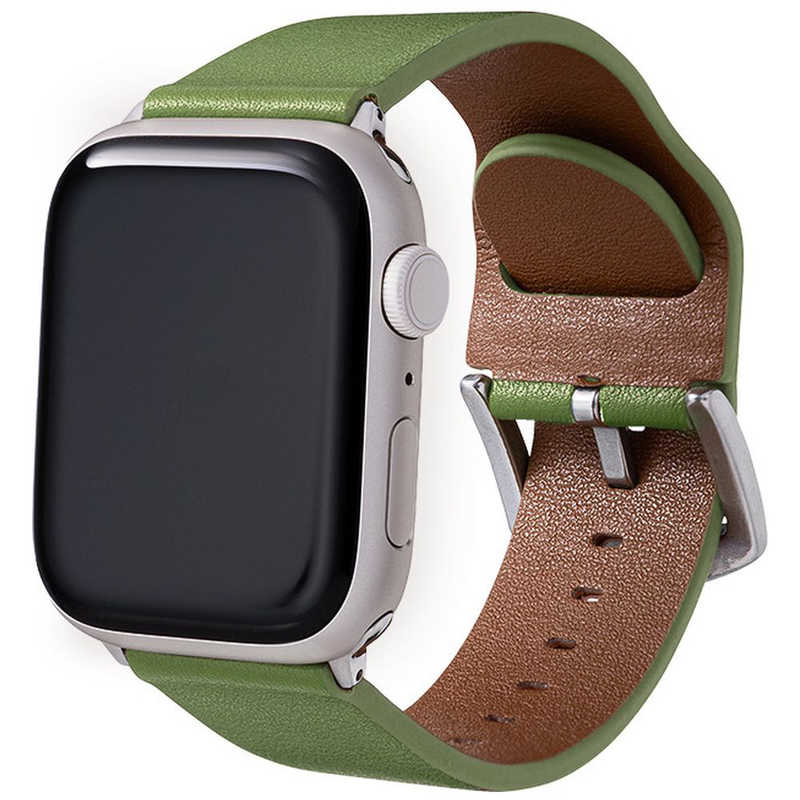 MSソリューションズ MSソリューションズ Apple Watch Series 1/2/3/4/5/SE/6/7 (38/40/41mm) PUレザーバンド「Vahane」 モスグリーン LP-AW41BMGR LP-AW41BMGR
