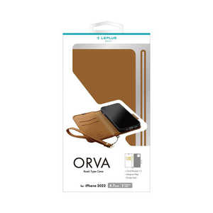 MSソリューションズ iPhone 14 Plus 6.7インチ 本革風レザーフラップケース 「ORVA」 キャメル (ハンドストラップ付属) LNIA22BHPCA