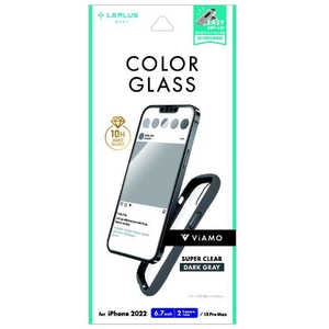 MS����塼����� iPhone 14 Plus 6.7����� ���饹�ե�����ViAMO COLOR GLASS�� �������ݸ� ���եȥե졼�� ���������졼 LNIA22FGVMGY