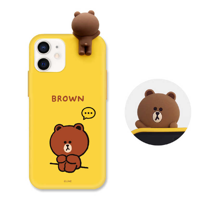 ROA ROA iPhone 12 mini 5.4インチ対応 Figure BASIC COLOR SOFT 2020 drawing BROWN イエロー KCECSB027 KCECSB027