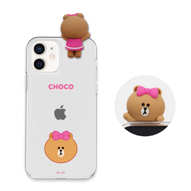 ROA ROA iPhone 12 mini 5.4インチ対応 Figure BASIC CLEAR SOFT FACE CHOCO KCECSB034 KCECSB034
