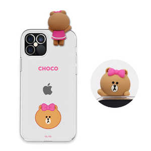 ROA iPhone 12/12 Pro 6.1インチ対応 Figure BASIC CLEAR SOFT FACE CHOCO KCECSB061
