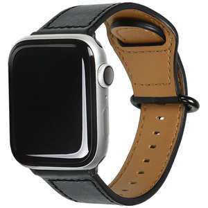 ROA Apple Watch 44mm/42mm用 GENUINE LEATHER STRAP ブラック EGARDEN EGD20591AW