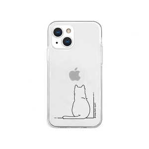 ROA iPhone 13 mini　5.4インチ AKAN ソフトクリアケース　シロネコ AK20964I13MN