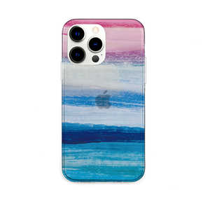 ROA iPhone 13 Pro 対応 6.1inch 3眼 ソフトクリアケース　海の波 ブルー AK21013I13P