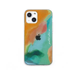 ROA iPhone 13 mini ソフトクリアケース Pastel color OrangeGreen Dparks ORGR DS21134I13MN