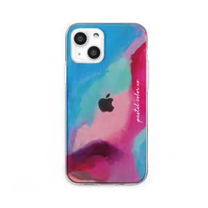 ROA iPhone 13 2眼 ソフトクリアケース　Pastel color　PINKBLUE Dparks DS21166I13