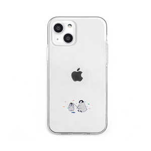 ROA iPhone 13 2眼 ソフトクリアケース ミニ動物 ペンギン Dparks DS21171I13