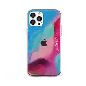 ROA iPhone 13 Pro 3眼 ソフトクリアケース　Pastel color　PINKBLUE Dparks DS21199I13P