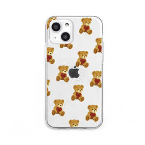 ROA iPhone13 6.1inch ソフトクリアケース ハートテディ Dparks DS21554I13 ROA iPhone13 6.1inch ソフトクリアケース ハートテディ Dparks DS21554I13