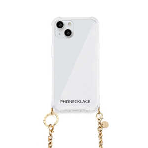 ROA iPhone 13 mini チェーンショルダーストラップ付きクリアケース ゴールド PHONECKLACE PN21585I13MNGD