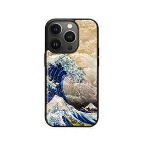 ROA iPhone 14 Pro 6.1インチ 天然貝ケース 神奈川沖浪裏 ikins I23594I14P ROA iPhone 14 Pro 6.1インチ 天然貝ケース 神奈川沖浪裏 ikins I23594I14P