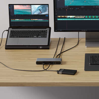 ROA USB PD対応 96W ドッキングステーション スペースグレイ [USB  