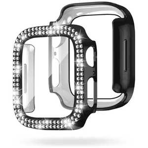 ROA ガラスフィルム一体型ラインストーンケース for Apple Watch 45mm ブラック EGARDEN(エガーデン) EG24868AWBK ROA ガラスフィルム一体型ラインストーンケース for Apple Watch 45mm ブラック EGARDEN(エガーデン) EG24868AWBK