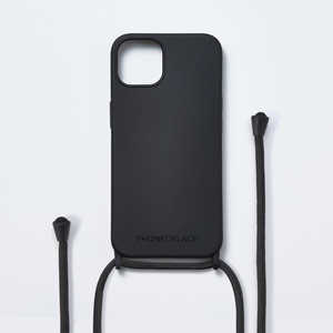 ROA iPhone 15 Pro(6.1インチ) ストラップホール付キシリコンケース+Rope Strap PHONECKLACE Black PN25668i15 ROA iPhone 15 Pro(6.1インチ) ストラップホール付キシリコンケース+Rope Strap PHONECKLACE Black PN25668i15