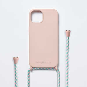 ROA iPhone 15 Pro(6.1インチ) ストラップホール付キシリコンケース+Rope Strap PHONECKLACE パウダーピンク PN25671i15 ROA iPhone 15 Pro(6.1インチ) ストラップホール付キシリコンケース+Rope Strap PHONECKLACE パウダーピンク PN25671i15