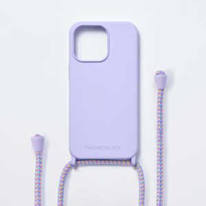 ROA iPhone15 6.1インチ ストラップホール付キシリコンケース+Rope Strap PHONECKLACE ラベンダー PN25677i15PR