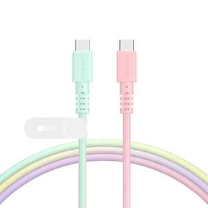 MOTTERU グラデーションケーブル 急速充電 データ転送対応 USB-C to USB-C 1m シャーベットカラー 2年保証 ［USB Power Delivery対応］ MOT-SCBCCG100-SE