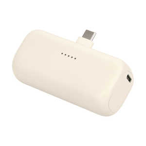 MOTTERU ダイレクトモバイルバッテリー 5000mAh PD20W対応 USB-Cコネクタ 2台同時充電 PSE適合製品 2年保証(MOT-MB5002) アーモンドミルク MOT-MB5002-AM
