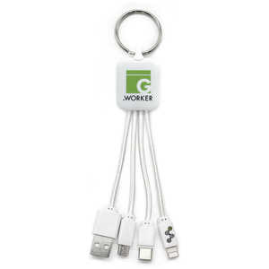 GWORKER Tuna G.worker キーホルダー 3in1 充電専用ケーブル ホワイト GWC-3KW