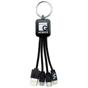 GWORKER Tuna G.worker キーホルダー 3in1 充電専用ケーブル ブラック GWC-3KB