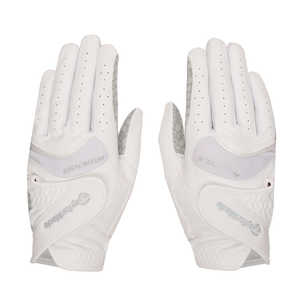テーラーメイドゴルフ (レディース 両手用) ゴルフグローブ インタークロス 3.0グローブ ペア (20cm/ホワイト×シルバー) UN154