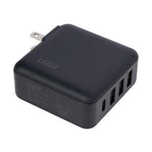 LAZOS AC充電器 4口32W USB-A×3 C×1 PD対応 ブラック ［4ポート］ L-AC4-B