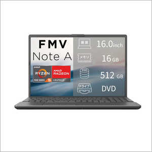 �x�m�� FUJITSU FMV NoteA �m16.0�^ / Win11 Home / AMD Ryzen 5 / �������F16GB / SSD�F512GB / 2026�N6�����f���n �u���C�g�u���b�N FMVA53L2BA