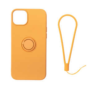 ROYALMONSTER iPhone 14Plus 用シリコン製ケース(リング付・オレンジ) Royal Monster(ロイヤルモンスター) RM-14PLSili-OR