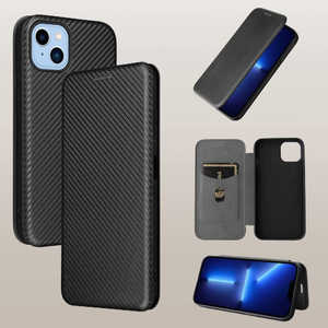 ROYALMONSTER iPhone 14 用カーボンファイバー製手帳型ケース BK RM-14Cb-BK ROYALMONSTER iPhone 14 用カーボンファイバー製手帳型ケース BK RM-14Cb-BK