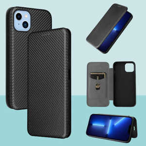 ROYALMONSTER iPhone 14Plus 用カーボンファイバー製手帳型ケース RM-14PLCb-BK ROYALMONSTER iPhone 14Plus 用カーボンファイバー製手帳型ケース RM-14PLCb-BK