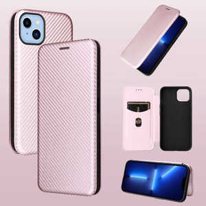 ROYALMONSTER iPhone 14Plus 用カーボンファイバー製手帳型ケース PK RM-14PLCb-PK ROYALMONSTER iPhone 14Plus 用カーボンファイバー製手帳型ケース PK RM-14PLCb-PK