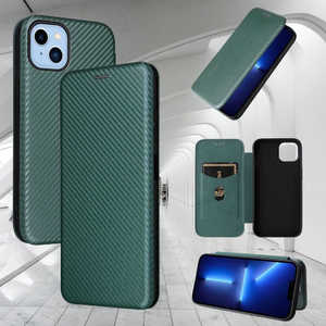 ROYALMONSTER iPhone 14Plus 用カーボンファイバー製手帳型ケース GR RM-14PLCb-GR ROYALMONSTER iPhone 14Plus 用カーボンファイバー製手帳型ケース GR RM-14PLCb-GR