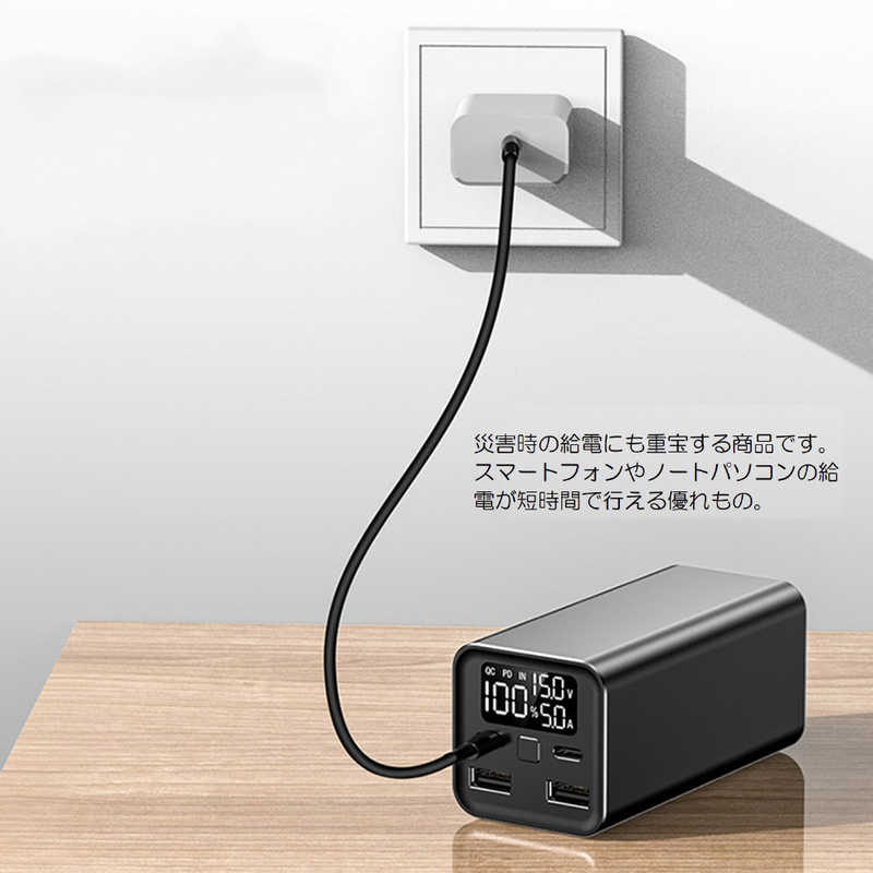 ROYALMONSTER ROYALMONSTER パワーバンク 4ポート PD65W(充電器) ［USB Power Delivery・Quick Charge対応 /4ポート /充電タイプ］ BK RM-8357BK RM-8357BK