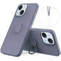 Apple iPhone 15 Pro 本体 ネイビーブルーケース付き ROYALMONSTER iPhone 15 シリコン製ケース リング付(ネイビーブルー