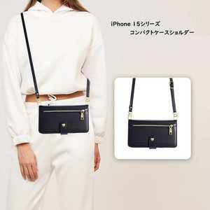 ROYALMONSTER iPhone 15 Plus コンパクトケースショルダー BK RM-7833PLBK ROYALMONSTER iPhone 15 Plus コンパクトケースショルダー BK RM-7833PLBK