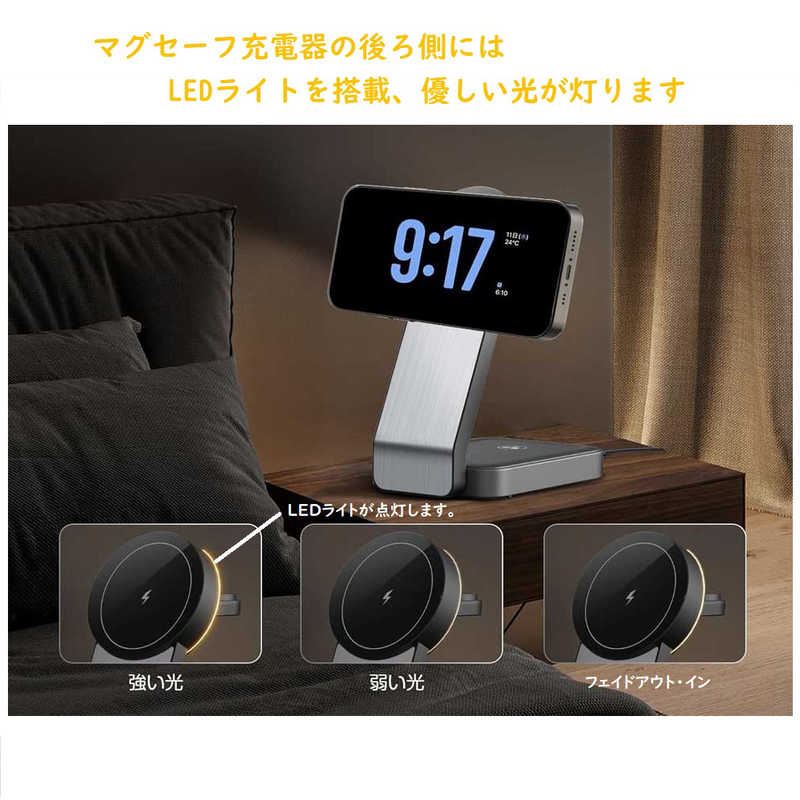 ROYALMONSTER ROYALMONSTER 3in1 Magsafe対応ワイヤレス充電スタンド ホワイト RM-1855WH RM-1855WH