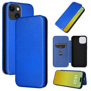 ROYALMONSTER iPhone 15 カーボンファイバー手帳型ケース BL RM-5375BL ROYALMONSTER iPhone 15 カーボンファイバー手帳型ケース BL RM-5375BL