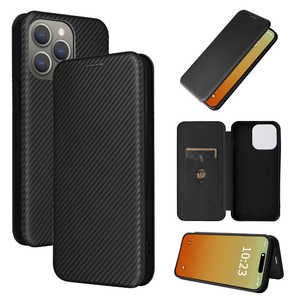 ROYALMONSTER iPhone 15 Pro Max カーボンファイバー手帳型ケース BK RM-5375PM-BK ROYALMONSTER iPhone 15 Pro Max カーボンファイバー手帳型ケース BK RM-5375PM-BK