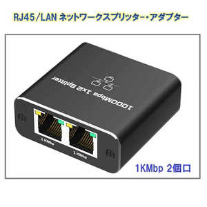ROYALMONSTER ネットワークスプリッター・アダプター(RJ45/LAN) BK RM-2810-2LAN