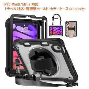 ROYALMONSTER iPad Mini6 iPad Mini7 �p �g���x���Ή��E�ϏՌ��z�[���h�E�P�[�X BK RM-2114mBK