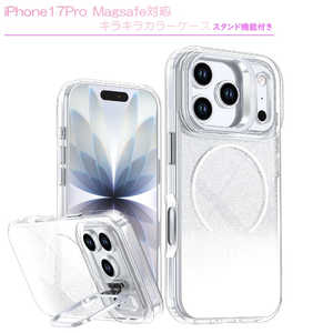 ROYALMONSTER iPhone17Pro�p Magsafe�Ή����炫��J���[ �N���A�P�[�X WH RM-8294M-WH