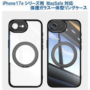 ROYALMONSTER iPhone 17e MagSafe�Ή��P�[�X(�����Y�ی�K���X�t) BK RM8292-17e-BK