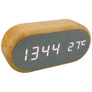 トランスヨーロッパコーポレーション 木目調クロック/時計/日にち/温度/アラーム/音反応/白文字/USB電池/MDFPVC素材 ［デジタル］ CYPZ001