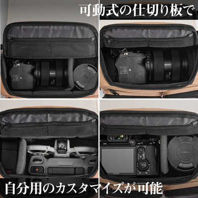 LLANO カメラバッグS6 たっぷり入る大容量6L×多機能な収納ポケット11個 
