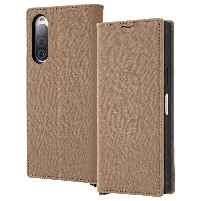 INGREM INGREM Xperia 10 V 耐衝撃 手帳型レザーケース KAKU Durable トープ/ライトグレー IN-RXP10M5TBC9/TGR IN-RXP10M5TBC9/TGR