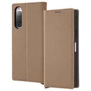 INGREM Xperia 10 V 耐衝撃 手帳型レザーケース KAKU Durable トープ/ライトグレー IN-RXP10M5TBC9/TGR