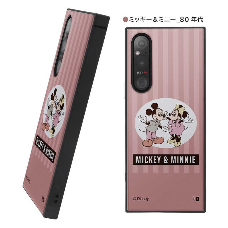 INGREM INGREM Xperia 1 V 『ディズニーキャラクター』耐衝撃ハイブリッドケース ミッキー＆ミニー 80年代 IQDXP1M5K3TBMKN2 IQDXP1M5K3TBMKN2