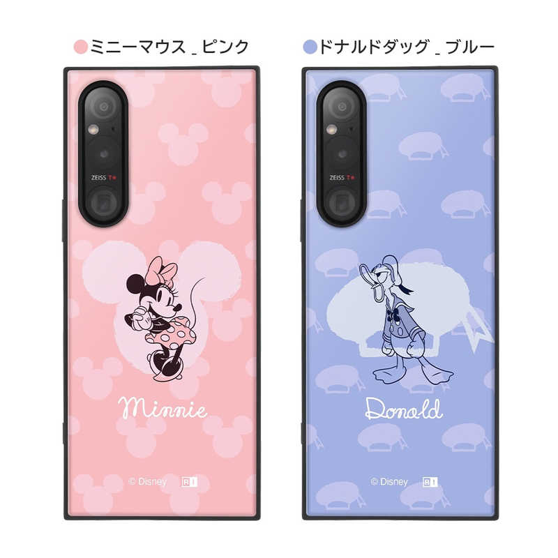 INGREM INGREM Xperia 1 V 『ディズニーキャラクター』耐衝撃ハイブリッドケース ミニーマウス ピンク IQDXP1M5K3TBMN15 IQDXP1M5K3TBMN15