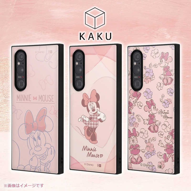 INGREM INGREM Xperia 1 V 『ディズニーキャラクター』耐衝撃ハイブリッドケース ミニーマウスとお花の総柄 IQDXP1M5K3TBMN21 IQDXP1M5K3TBMN21